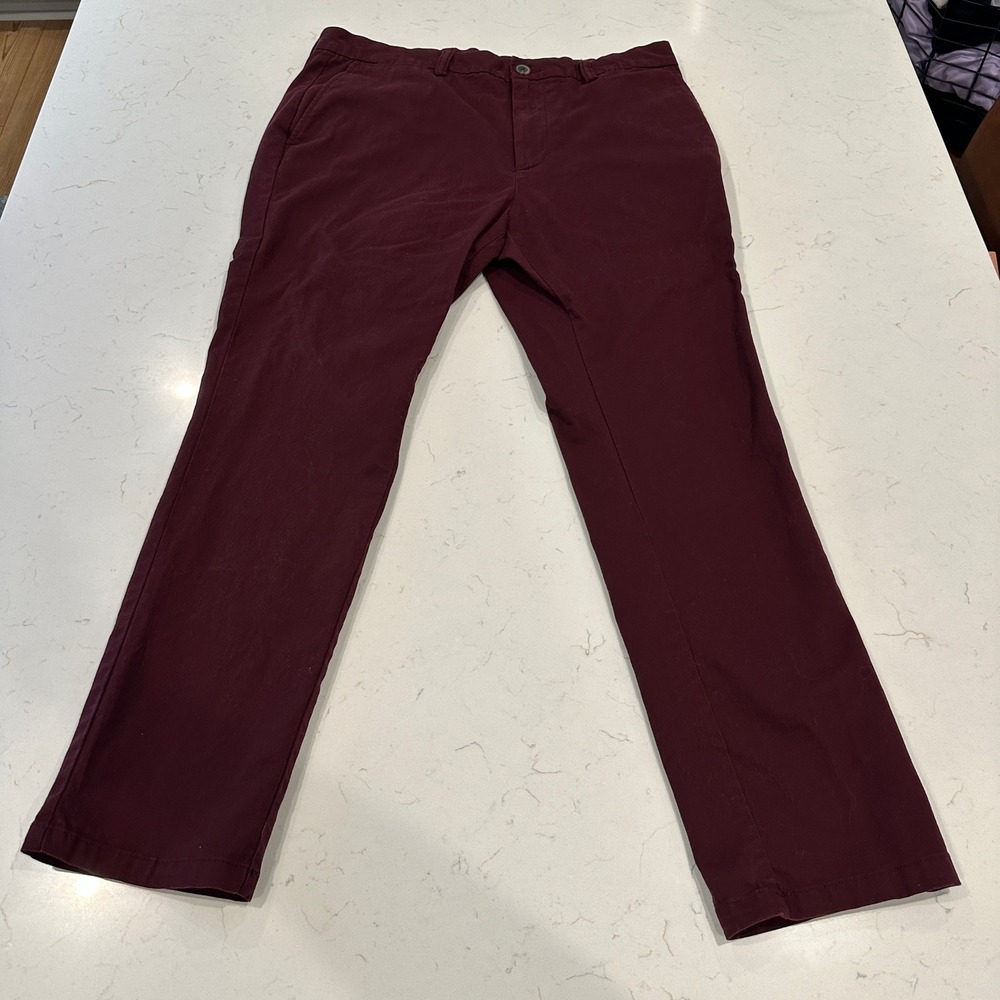 Old Navy Ultimate Slim Built-In Flex Chino Pants Mens 36x30 Burgundy Maroon